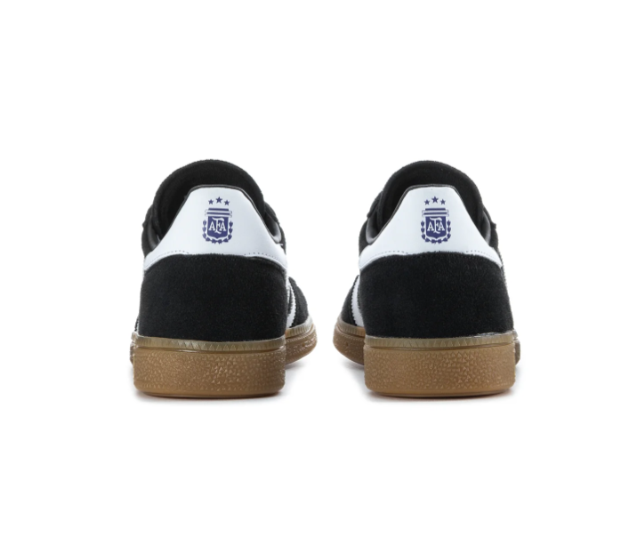 adidas Handball Spezial Black & White Sneakers with Blue Laces & Gum Sole