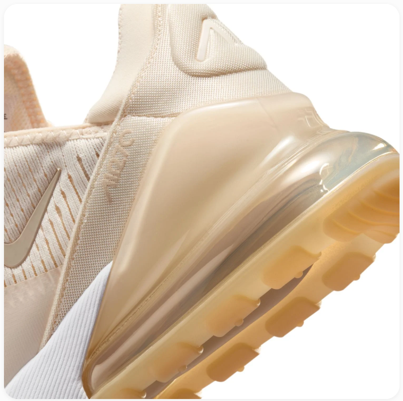 Nike Air Max 270 Cream & Beige Sneakers with Gum Outsole