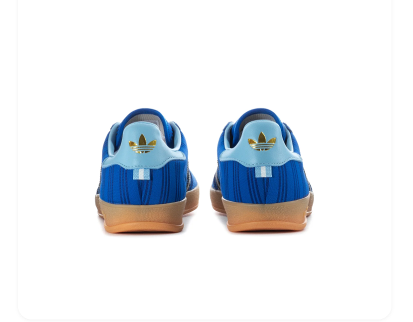 adidas Gazelle Blue & Black Sneakers with Light Blue Heel & Gum Sole