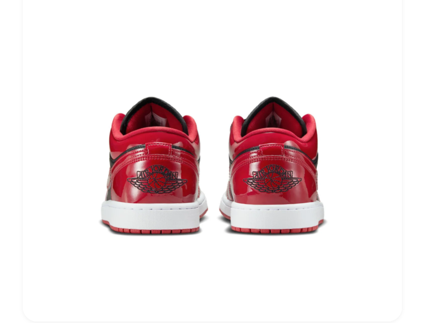 Air Jordan 1 Low Glossy Red & Black Sneakers