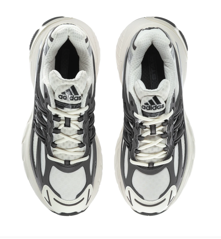 adidas Adistar White & Grey Chunky Sneakers with Black Stripes