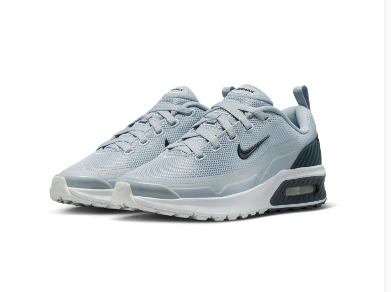 Nike Air Max Light Grey Mesh Sneakers with Black Heel Accents
