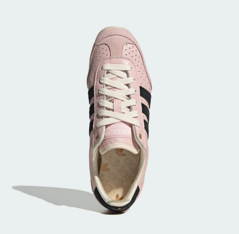 adidas Light Pink & Black Low-Profile Sneakers with Cream Sole