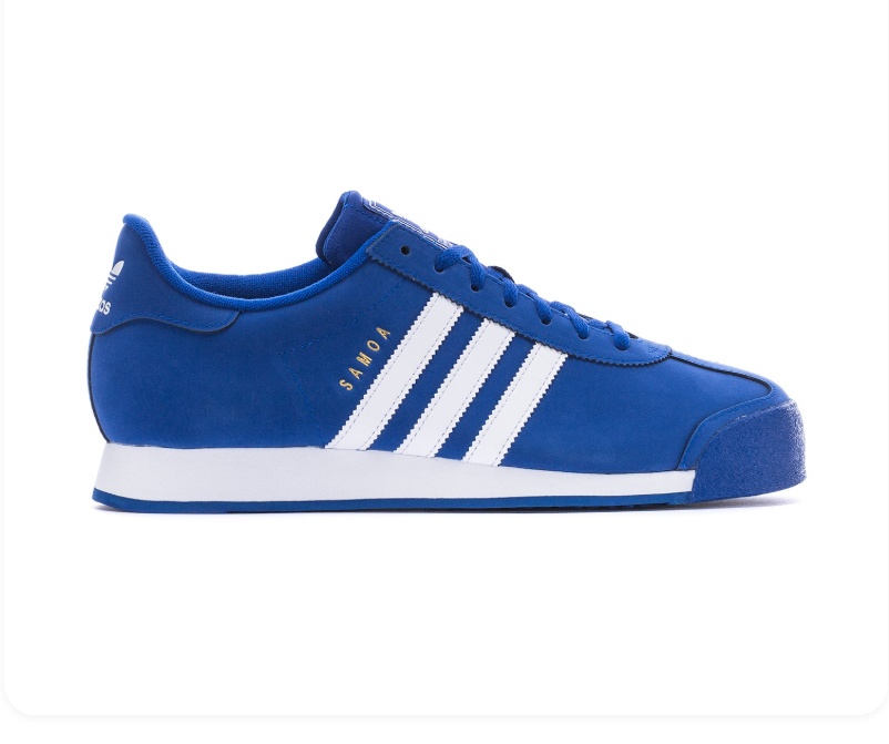 adidas Samoa Royal Blue & White Sneakers with Textured Toe Bumper