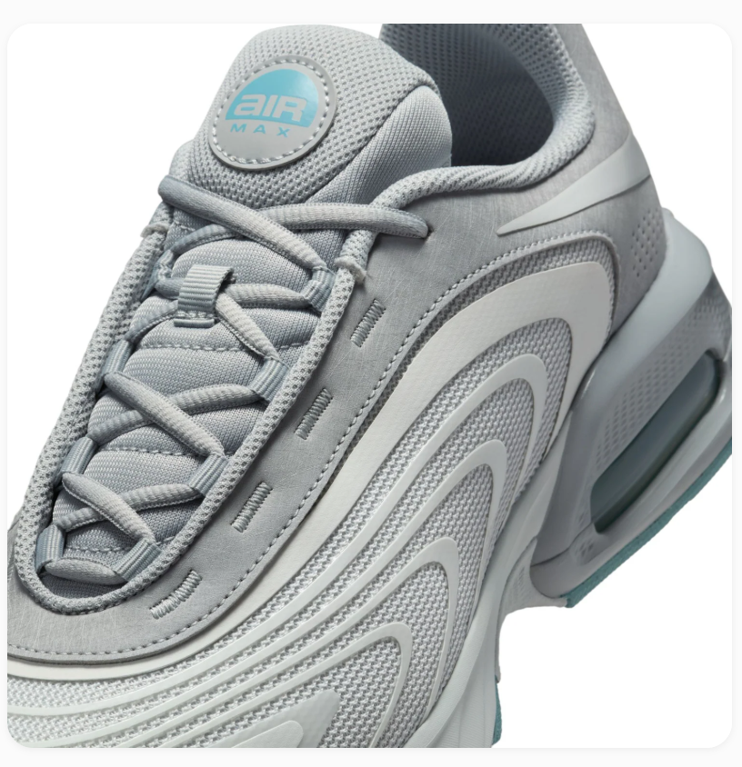 Nike Air Max Light Grey & White Sneakers with Aqua Accents