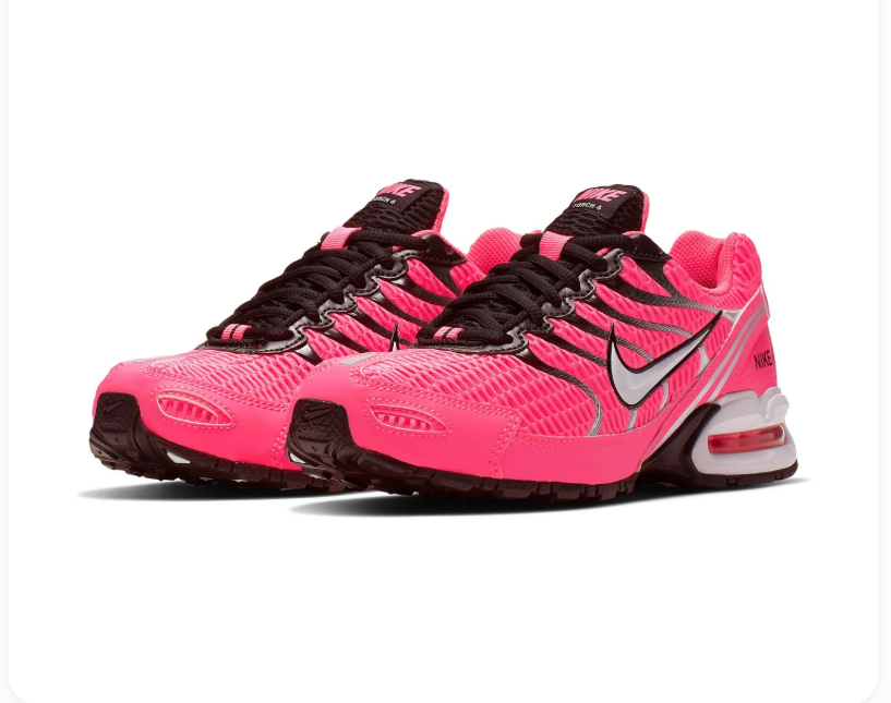 Nike Air Max Torch 4 Hot Pink & Black Sneakers with Silver Swoosh