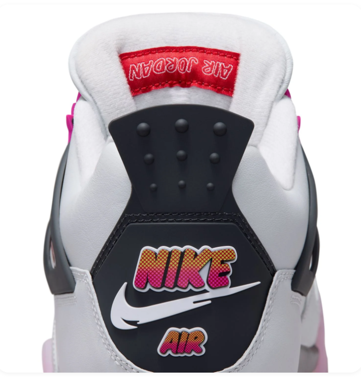 Air Jordan 4 White & Pink Sneakers with Gradient Accents