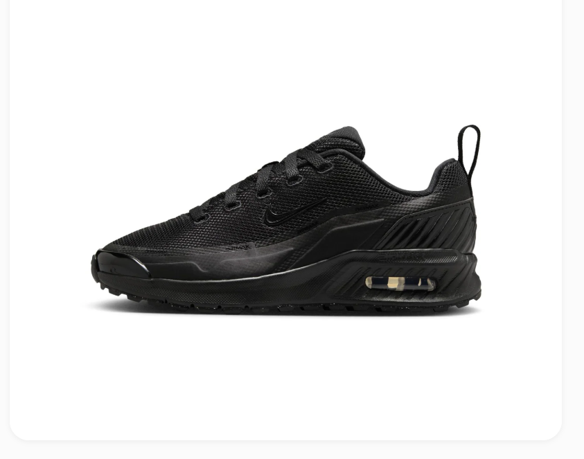 Nike Air Max All-Black Mesh Sneakers with Heel Pull Tabs