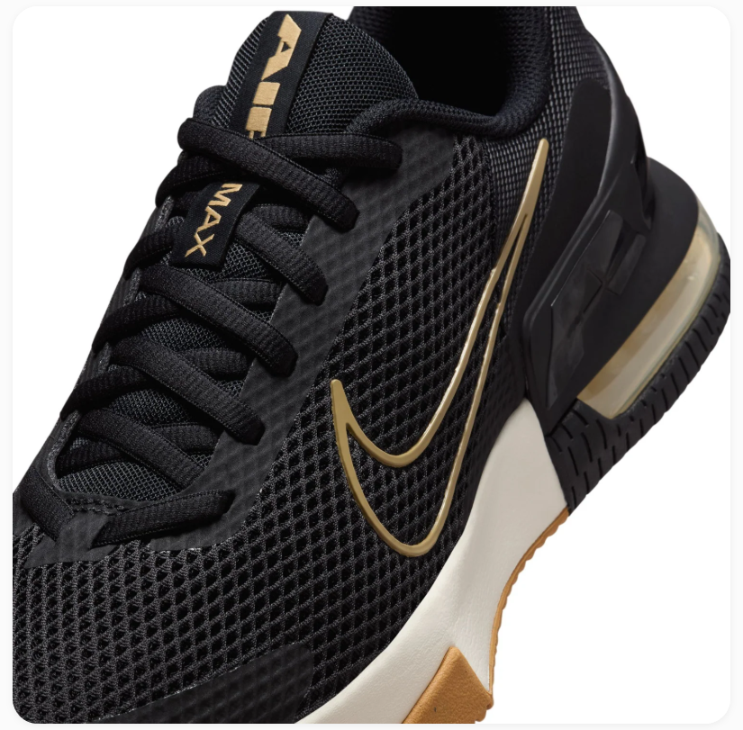 Nike Air Max Black & Gold Mesh Sneakers with Gum Outsole