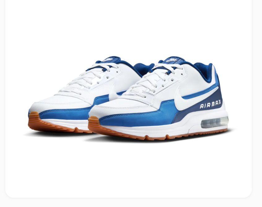 Nike Air Max White & Blue Sneakers with Gum Outsole