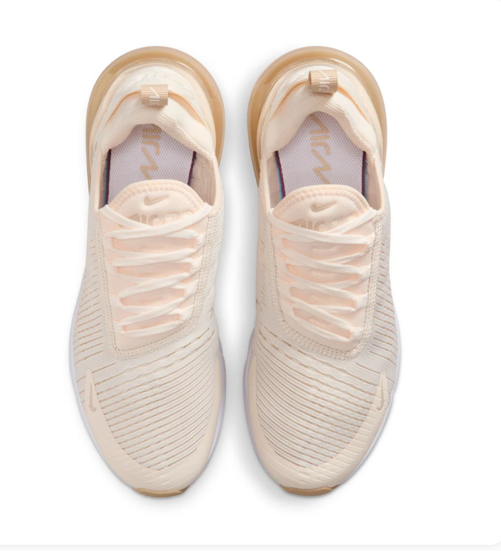 Nike Air Max 270 Cream & Beige Sneakers with Gum Outsole