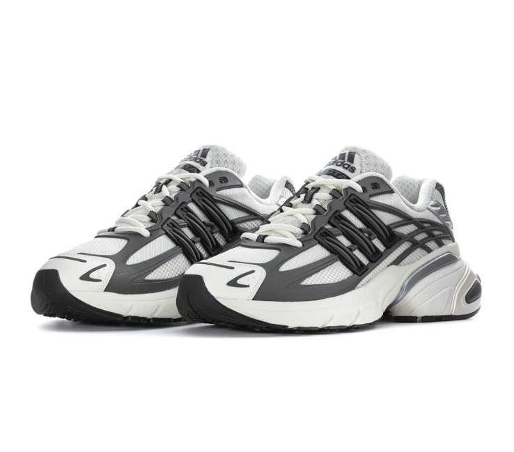 adidas Adistar White & Grey Chunky Sneakers with Black Stripes