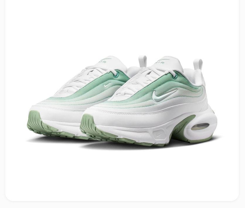 Nike Air Max White & Mint Green Wave-Layered Sneakers