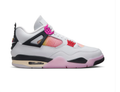 Air Jordan 4 White & Pink Sneakers with Gradient Accents