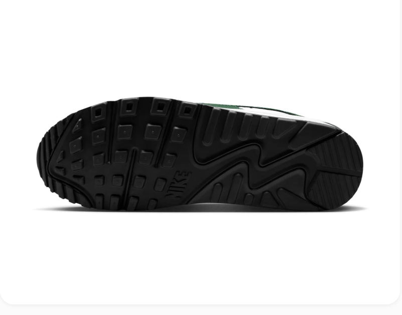 Nike Air Max 90 Forest Green & Black Sneakers with White Swoosh
