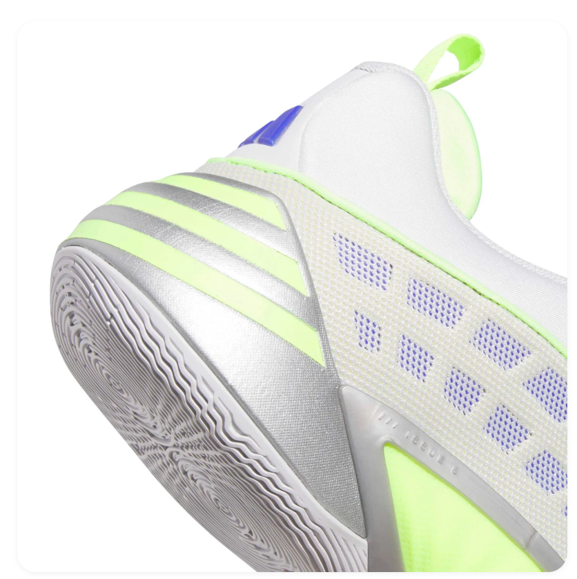 adidas Light Grey & Silver Sneakers with Neon Green & Purple Accents