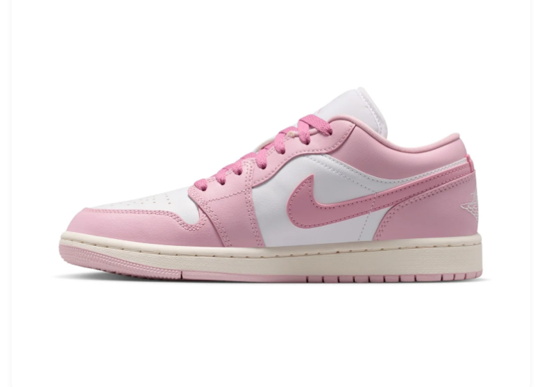 Air Jordan 1 Low Pink & White Sneakers