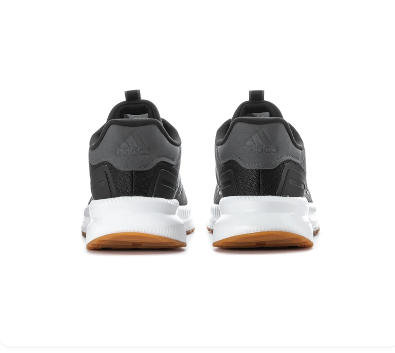 adidas Black & Grey Mesh Sneakers with White Midsole & Gum Outsole