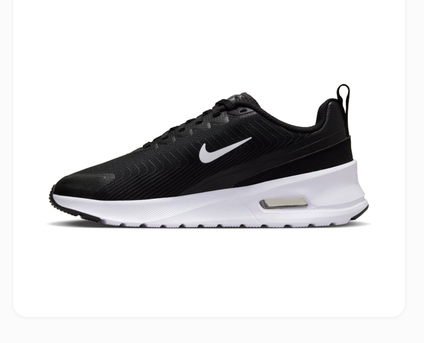Nike Air Max Black & White Low-Top Sneakers with Heel Air Window