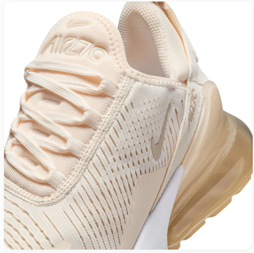 Nike Air Max 270 Cream & Beige Sneakers with Gum Outsole