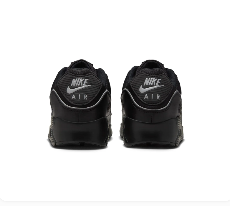 Nike Air Max 90 Black Sneakers with Grey Swoosh
