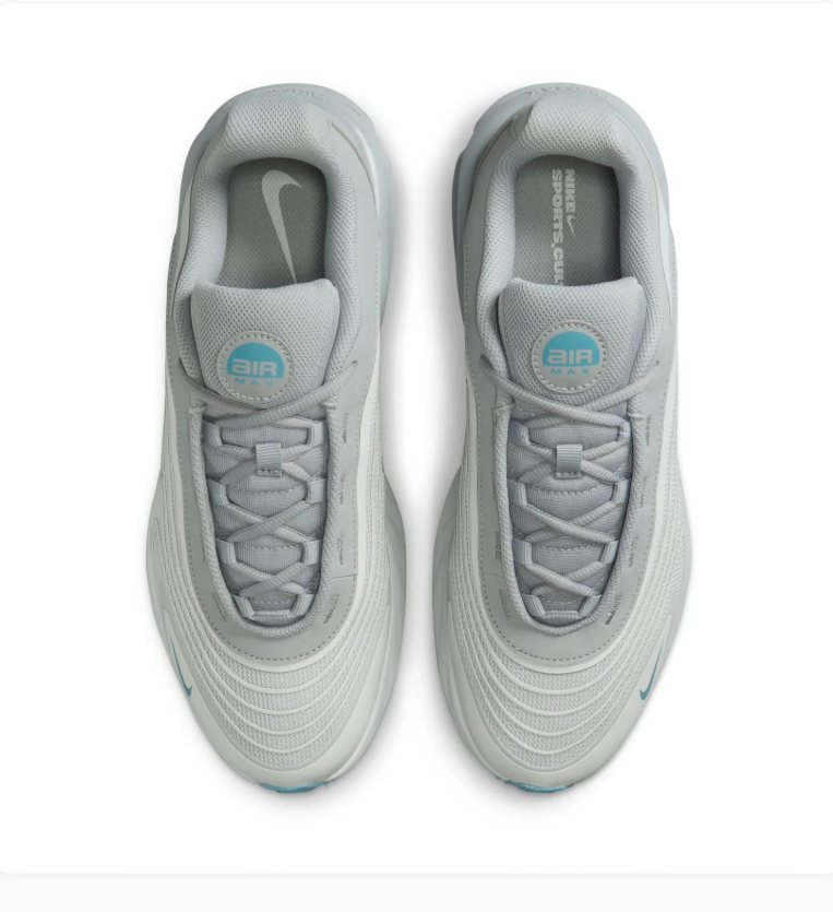 Nike Air Max Light Grey & White Sneakers with Aqua Accents