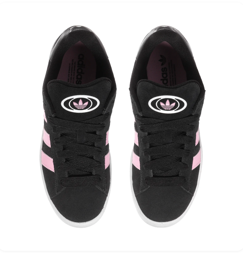 adidas Campus Black & Light Pink Sneakers with White Sole