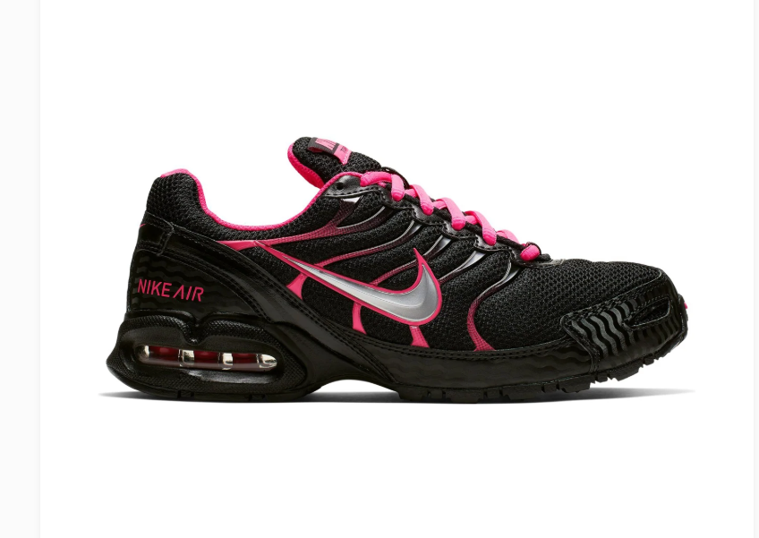 Nike Air Max Torch 4 Black & Hot Pink Sneakers with Silver Swoosh