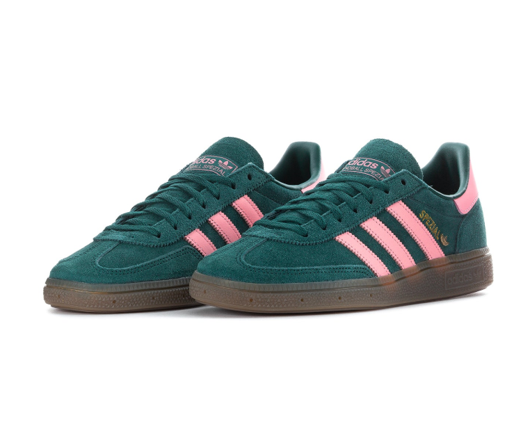 adidas Handball Spezial Dark Green & Pink Sneakers with Brown Sole
