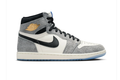 Air Jordan 1 High Grey & White Sneakers with Icy Blue Sole