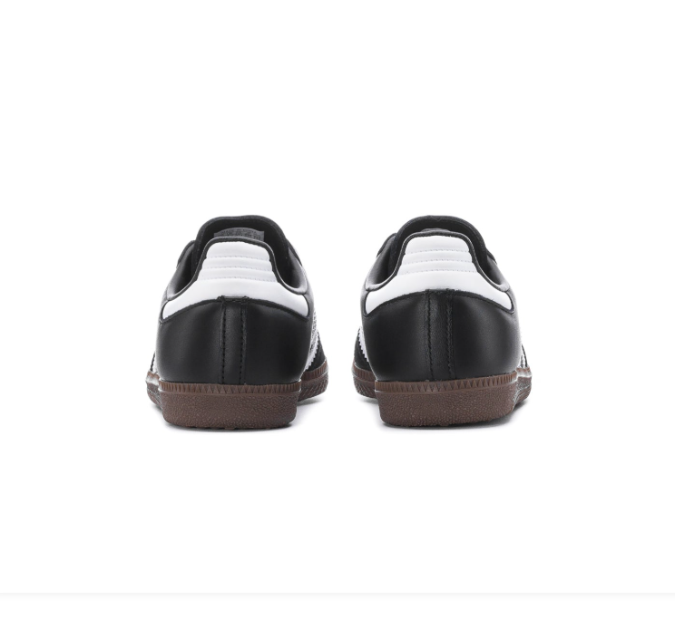 adidas Samba Black & White Sneakers with Dark Gum Sole