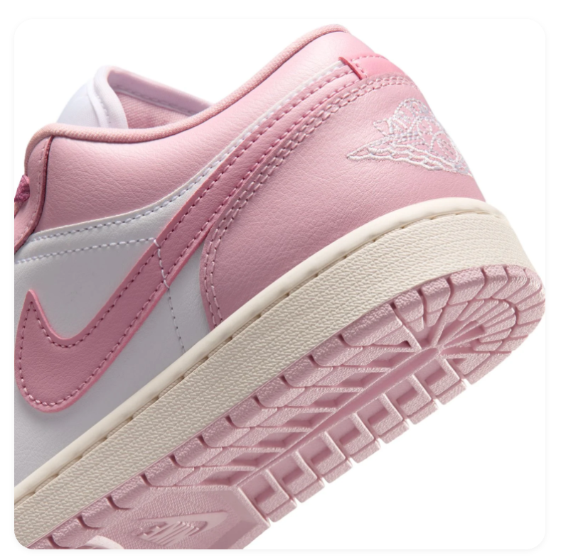 Air Jordan 1 Low Pink & White Sneakers