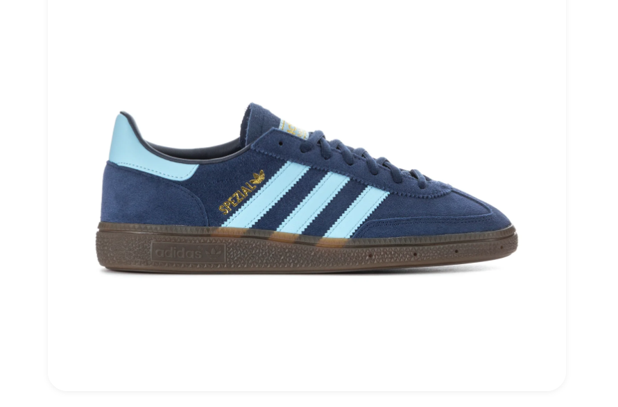 adidas Handball Spezial Navy & Light Blue Sneakers with Brown Sole
