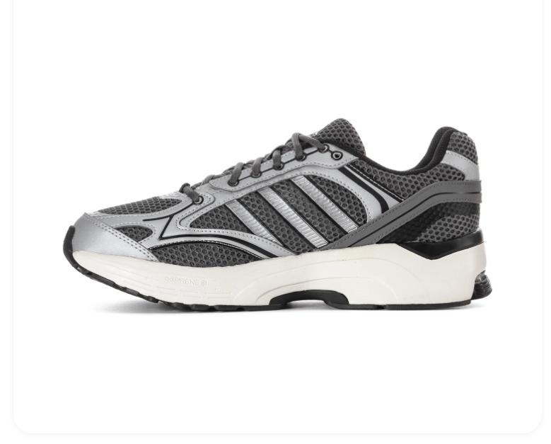 adidas Grey & Silver Mesh Sneakers with White Midsole