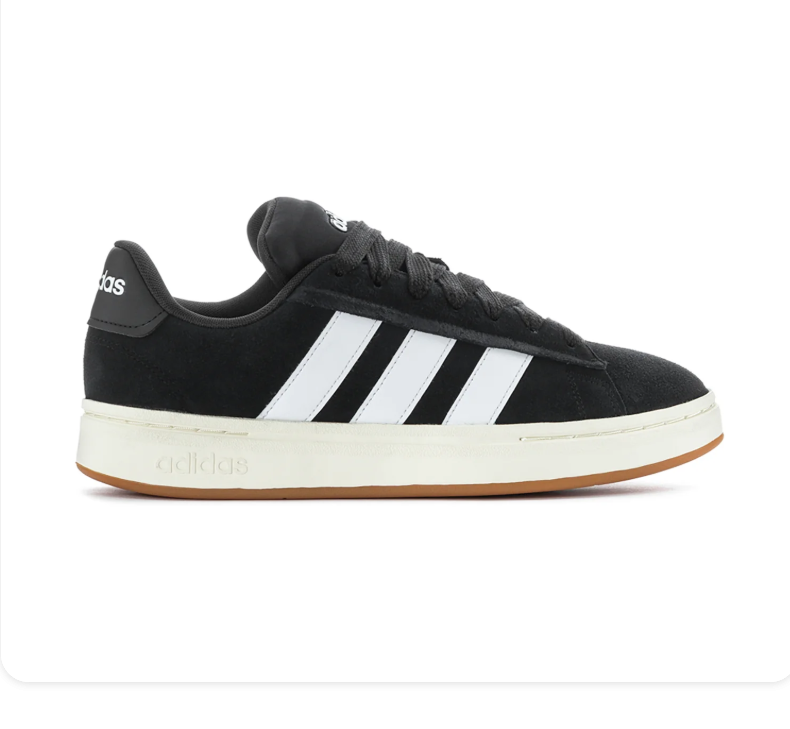 adidas Black & White Low-Top Sneakers with Gum Outsole
