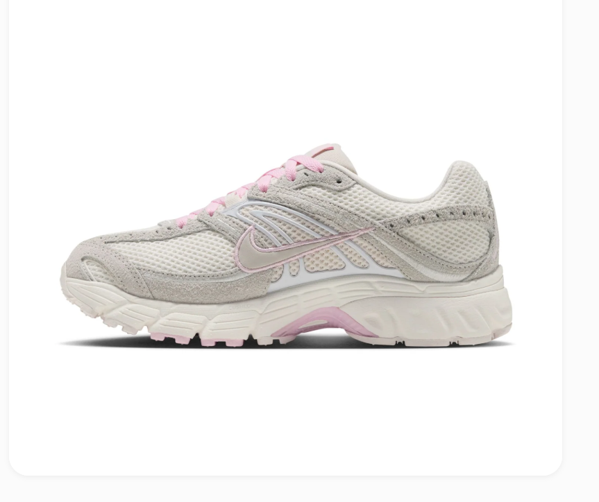 Nike Air Max Cream & Light Grey Mesh Sneakers with Pink Accents