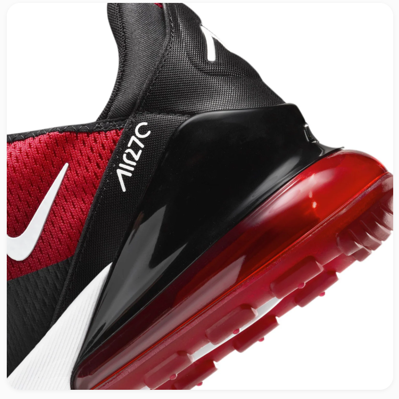 Nike Air Max 270 Red & Black Sneakers with White Accents
