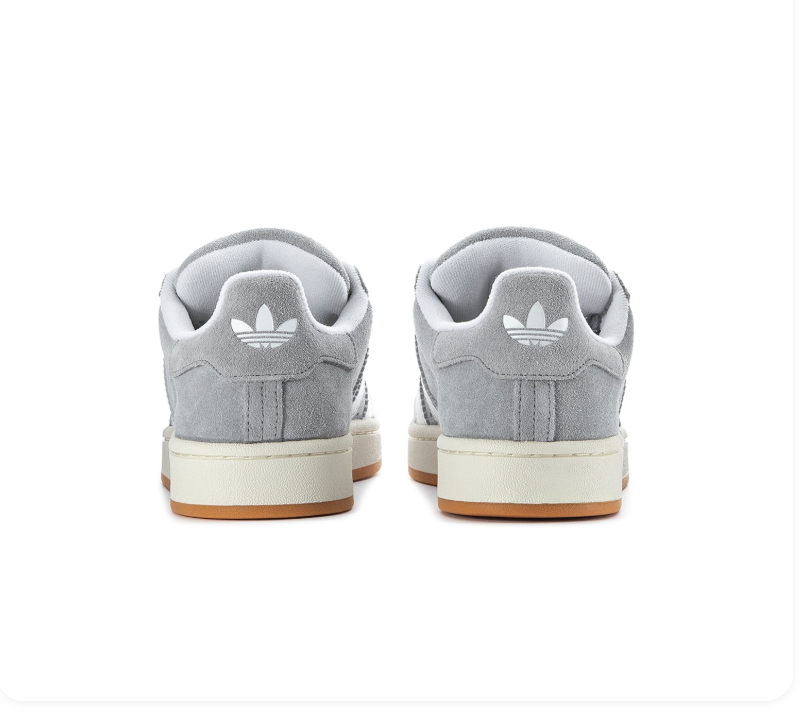 adidas Campus Grey & White Sneakers with Gum Outsole