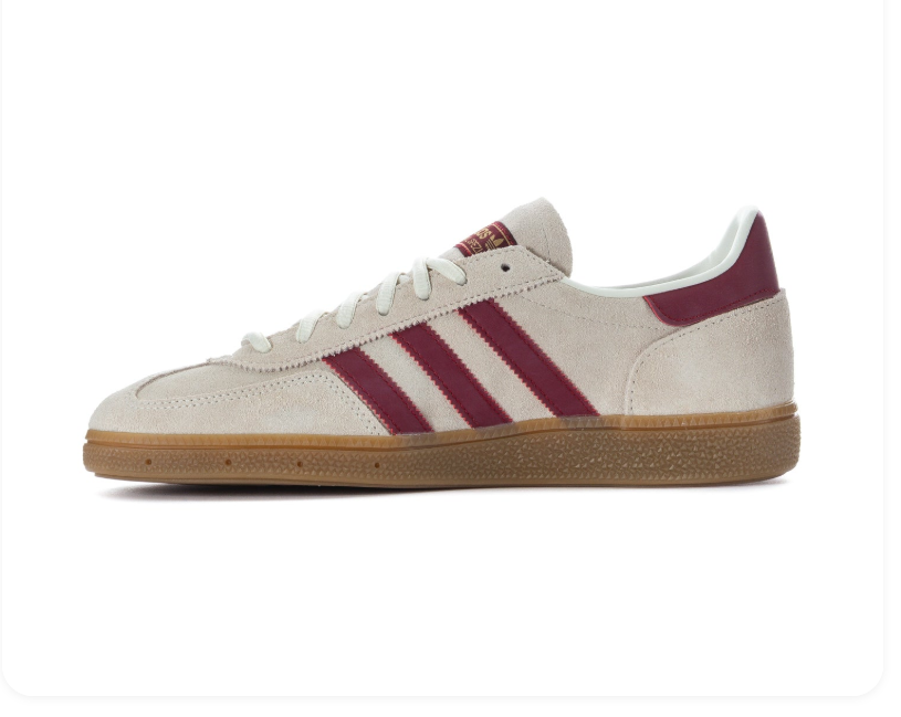 adidas Handball Spezial Cream & Burgundy Sneakers with Gum Sole