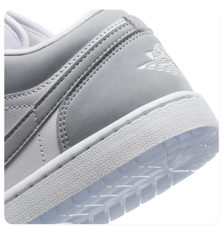 Air Jordan 1 Low Grey & White Sneakers