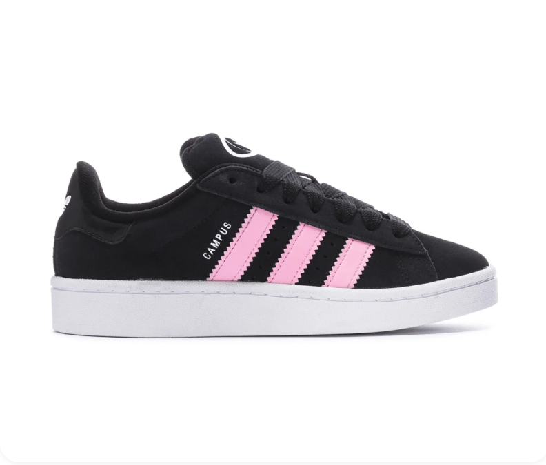 adidas Campus Black & Light Pink Sneakers with White Sole