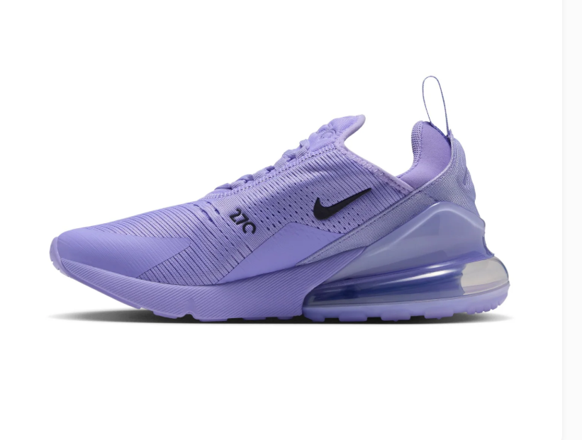 Nike Air Max 270 Lavender Sneakers with Black Swoosh