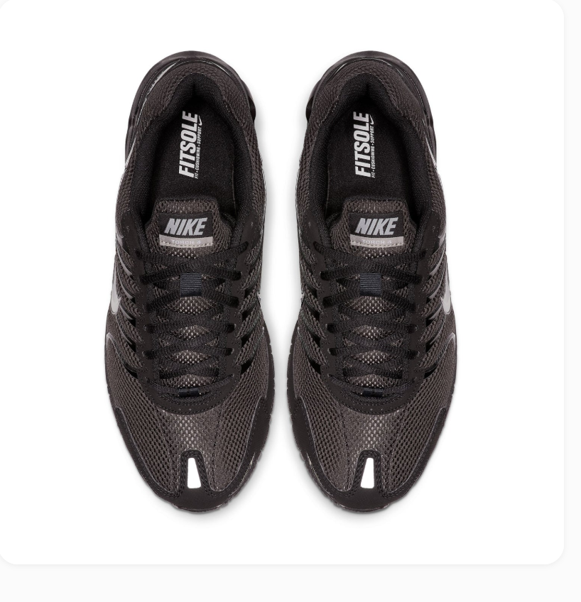 Nike Air Max Black & Charcoal Mesh Sneakers with Silver Accents