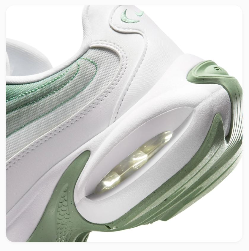 Nike Air Max White & Mint Green Wave-Layered Sneakers
