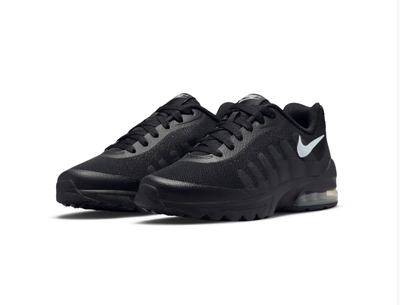 Nike Air Max Black Mesh Sneakers with Light Grey Swoosh