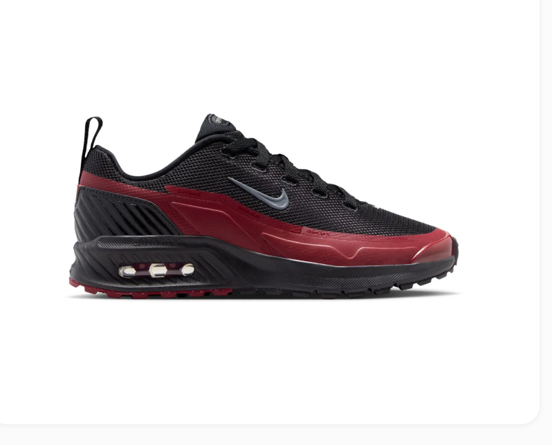 Nike Air Max Black & Burgundy Sneakers with Grey Swoosh