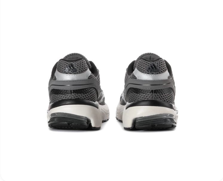 adidas Grey & Silver Mesh Sneakers with White Midsole