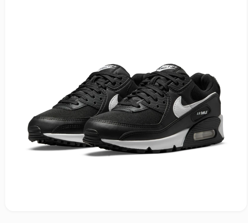 Nike Air Max 90 Black & White Mesh Sneakers