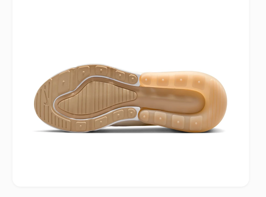Nike Air Max 270 Cream & Beige Sneakers with Gum Outsole