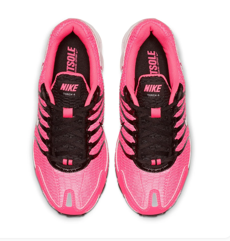 Nike Air Max Torch 4 Hot Pink & Black Sneakers with Silver Swoosh